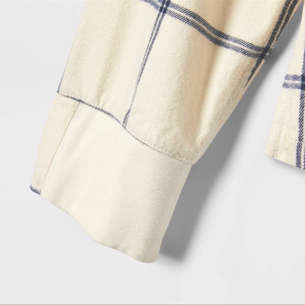 Universal Thread Cream Plaid Button-Front Shirt Jacket - Picture 4 of 4